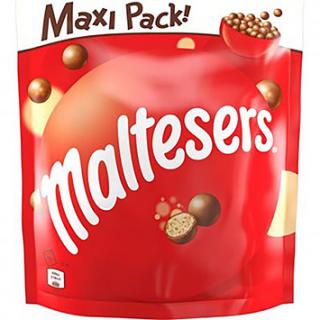 Maltesers Maxi pouch 300g (Křupavé medové kuličky v mléčné čokoládě. Medový střed v kombinaci s kvalitní mléčnou čokoládou (73%))