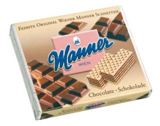 Manner Choco 75g (Křupavé oplatky s krémovou čokoládovou náplní (82%).)