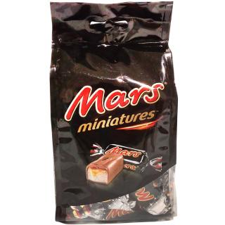 Mars Minis 220g - DMT 19.11.2023 (Mléčná čokoláda (36%), plněná jemným cukrovým krémem (34%) a karamelem (29%).)