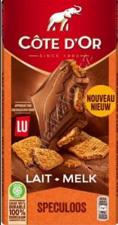 Mendelez LU Speculoos - COTE D'OR 170g - DMT 10.09.2023 (Mléčná čokoláda s kousky (13%) speculoos.)