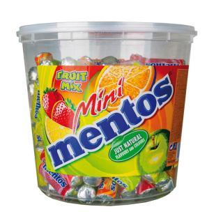 Mentos MINI mix 10,5g - dóza 120 ks (Mini ruličky ve 4 ovocných příchutích - jahoda, jablko, citron a pomeranč.)