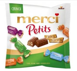 Merci Petits Collection crunch 125g - DMT 01.12.2023 (Směs neplněných a plněných čokoládových specialit.)