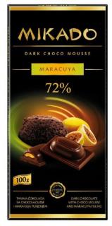 Mikado dark maracuya 72% 100g (Hořká čokoláda s čokoládovou pěnou a maracujovou náplní)