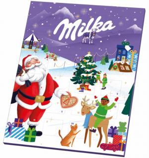 Milka Adventní kalendář 2D 90g - DMT 31.03.2024  (Alpská mléčná čokoláda s mléčnou krémovou náplní (41%).)