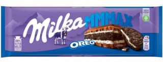 Milka Oreo 300g (Kakaová sušenka (16 %) s mléčnou náplní (38 %) s vanilkovou příchutí v mléčné čokoládě z alpského mléka.)