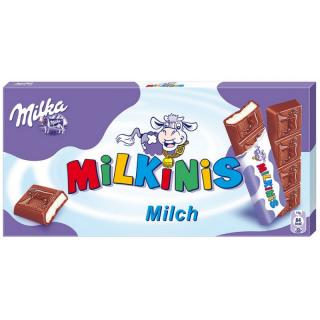Milkinis MINISTICKS 87,5g - DMT 06.05.2023 (Tyčinky z mléčné čokolády z alpského mléka s mléčnou náplní)