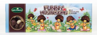 Miltonas Funny Mushrooms - Hříbky s mléčnou čokoládou 170g - DMT 27.02.2024 (Mléčné čokoládové houbičky)