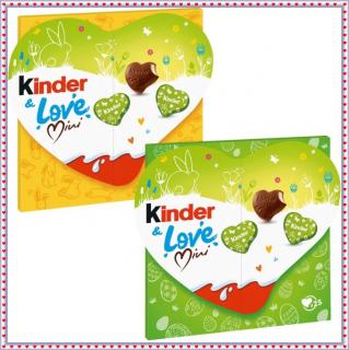 Mini srdce Kinder  Love 107g - DMT 21.08.2023 (Plněná mléčná čokoláda s mléčnou náplní (55%).)