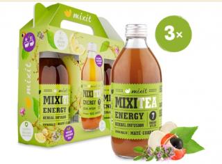 MixiTea Energy - Energetický čaj ze 7 bylin (3 ks) (Bylinný nealkoholický nesycený nápoj s vysokým obsahem přírodního kofeinu (25 mg/100 ml))