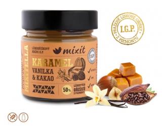 Mixitella Premium - Lískový oříšek z Piemontu s karamelem 200g (Jemný lískoořechový krém s karamelem)