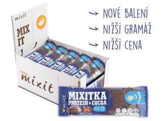 Mixitka BEZ LEPKU - Protein + kakao 50g - DMT 11.02.2022  (Datlová tyčinka s vysokým obsahem bílkovin a kakaem)
