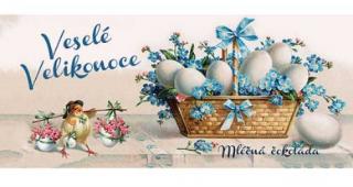 Mléčná čokoláda 100 g Velikonoce – vajíčka - DMT 25.10.2024 (obsah kakaové sušiny nejméně 30%.)