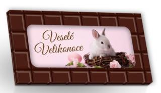 Mléčná čokoláda - Velikonoce zajíček (motiv čokoláda s vloženou kartou) 50g - DMT 27.06.2024 (mléčná čokoláda)