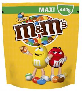 MM Peanut Maxi Pouch 440 g (Arašídy (24%) v mléčné čokoládě (48%) s cukrovou polevou.)