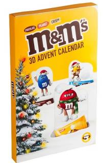 MM's Adventní kalendář 3D 346g - DMT 25.06.2023 (MARS Mini - mléčná čokoláda (36%), plněná jemným cukrovinkovým krémem (34%) a karamelem (29%).)