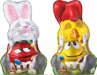 MMs Zajíček čokoládový 100g - DMT 04.06.2023 (Figurka ve tvaru zajíčka, nebo kuřátka z mléčné čokolády s MM's.)
