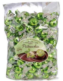 Monardo - pistachio 1kg  (Čokoládové bonbony z hořké čokolády plněné světlým pistáciovým krémem)