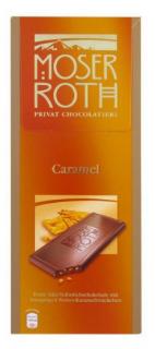 Moser Roth - Caramell 125g - DMT 01.08.2023 (Lahodná, jemná mléčná čokoláda s křupavými kousky másla a karamelu. Minimální podíl kakaa v čokoládě 32%.)