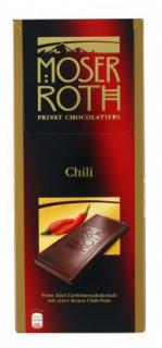Moser Roth - Chilli 125g (Hořká čokoláda s chili. Minimální podíl kakaa v čokoládě – 52%.)