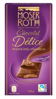 Moser Roth Délice mléčná čokoláda Praliné 150g - DMT 01.04.2023 (Mléčná čokoláda s náplní.)