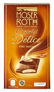 Moser Roth - Delicie Edel Nugat 150g - DMT 01.08.2023 (Pralinkovo nugátový krém v mléčné čokoládě)