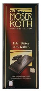 Moser Roth - Edel Bitter - 70% cacaa 125g (Ušlechtilá Hořká čokoláda s 70% obsahu kakaa.)