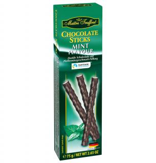 MT Delikátní tyčinky z hořké čokolády s jemnou mátovou náplní 75g (Tyčinky z hořké čokolády s náplní máty peprné (50%))