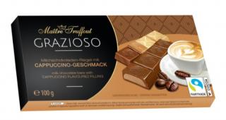MT Graziosa mléčná čokoláda s náplní  Cappuccino 100g (Mléčná čokoládová tyčinka s náplní s příchutí cappuccino (30%). )