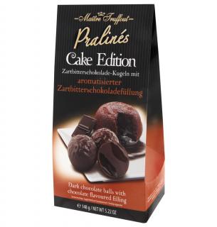 MT Pralines Cake Edition Hořké čokoládové pralinky 148g (Jemná hořká čokoláda se dvěma různými čokoládovými náplněmi.)