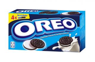 OREO 176g (4*4 sandwich) (Kakaové sušenky s náplní s vanilkovou příchutí (29 %).)