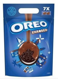 OREO ENROBED MILK 287g  (Kakaové sušenky s náplní s vanilkovou příchutí v kakaové polevě.)