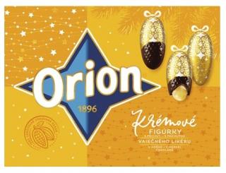 Orion Krémové figurky hořké vaječný likérové 333g - DMT 04/2024  (Hořká čokoláda 58% plněná krémovou náplní 42% s příchutí vaječný likér.)