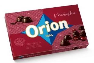 ORION Maraska višen 189g (Pralinky z hořké čokolády 60 % plněné višňovo-alkoholovou náplní 40 %.)