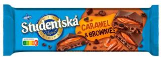 Orion Studentská pečeť caramel+brownies 240g (Hořká 21,9 % a mléčná 36,2 % čokoláda s kakaovými sušenkami 5 %, kakaovou 21,3 % a karamelovou 15,6 % náplní. Hořká 21,9 % a mléčná 36,2 % čokoláda s kakaovými sušenkami 5 %, kakaovou 21,3 % a karamelovou 15,6