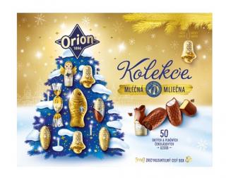 Orion Vánoční kolekce rodinná mléčná 704g - DMT 4/2024 (Plné, duté a plněné figurky z mléčné čokolády a cukrovinky v mléčné čokoládě.)