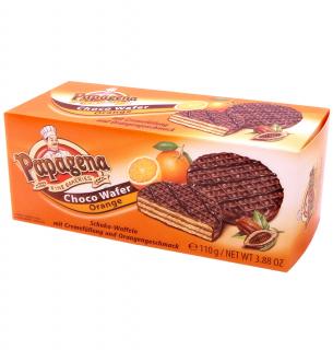 Papagena Čokoládové oplatky s pomerančovou příchutí 110g - DMT 12.10.2022 (Oplatky s krémovou náplní s pomerančovou příchutí pokryté tmavou čokoládou.  )