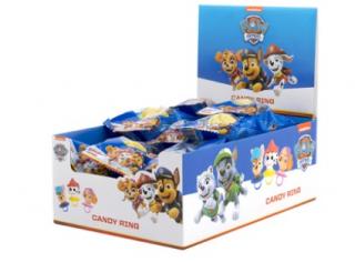 Paw Patrol Candy Ring 13g (Jednotlivě balená ovocná lízátka s motivem Paw Patrol.)