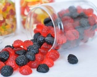 Pedro Maliny a ostružiny olejované želé - 1000g (Raspberry/blackberry, cukrovinky, želé s ovocnou příchutí)