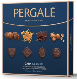 Pergale Dark Chocolate Classic Collection 114g (Směs pralinek z hořké čokolády s náplněmi s příchutí)