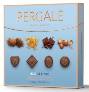 Pergale milk Classic collection 113g (Směs pralinek z mléčné čokolády s náplněmi s příchutí)