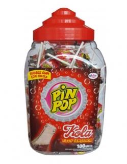 Pin pop Kyselá cola  17g x 100 Ks  (Lízátko s kyselou příchutí cola)