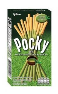 Pocky Matcha Tea 33g - DMT 07.04.2023 (Křehké tyčinky s lahodnou polevou čaje Matcha.)
