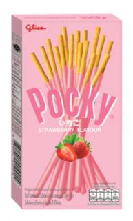Pocky Strawberry 47g - DMT 10.01.2023 (Křehké tyčinky s lahodnou jahodovou polevou)