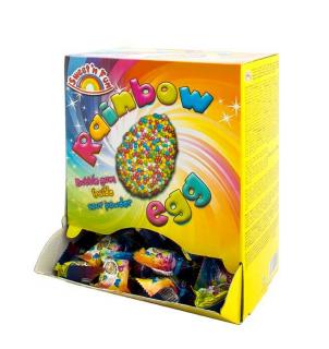Rainbow Bubble Gum Egg 5 g x 200ks (Žvýkačka v podobě vajíčka obalené sladkými kuličkami.)