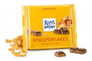 Ritter Sport Cornflakes 100g (Jemná Mléčná čokoláda s kukuřičnými lupínky (12%).)