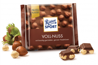 Ritter Sport Voll-Nuss 100g (Mléčná čokoláda s celými lískovými oříšky (23 %).)