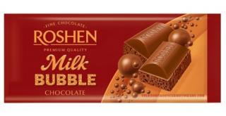 Roshen Milk Bubble Chocolate 85g - DMT 27.12.2021 (Lahodná mléčná čokoláda se spoustou malých vzduchových bublinek pro ještě intenzivnější pocit chuti.)