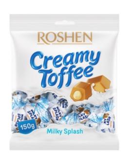 Roshen Milky Splash 150g (Sladká a měkká karamela s mléčnou krémovou náplní.)