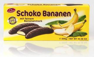 Sir Charles Schoko Bananen 300g - DMT 31.10.2023 (Marshmallow guma s banánovou příchutí a čokoládovou polevou (25%).)