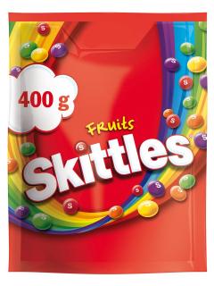 Skittles Fruits Pouch 400g (Žvýkací bonbóny v křupavé cukrové krustě s ovocnými příchutěmi)